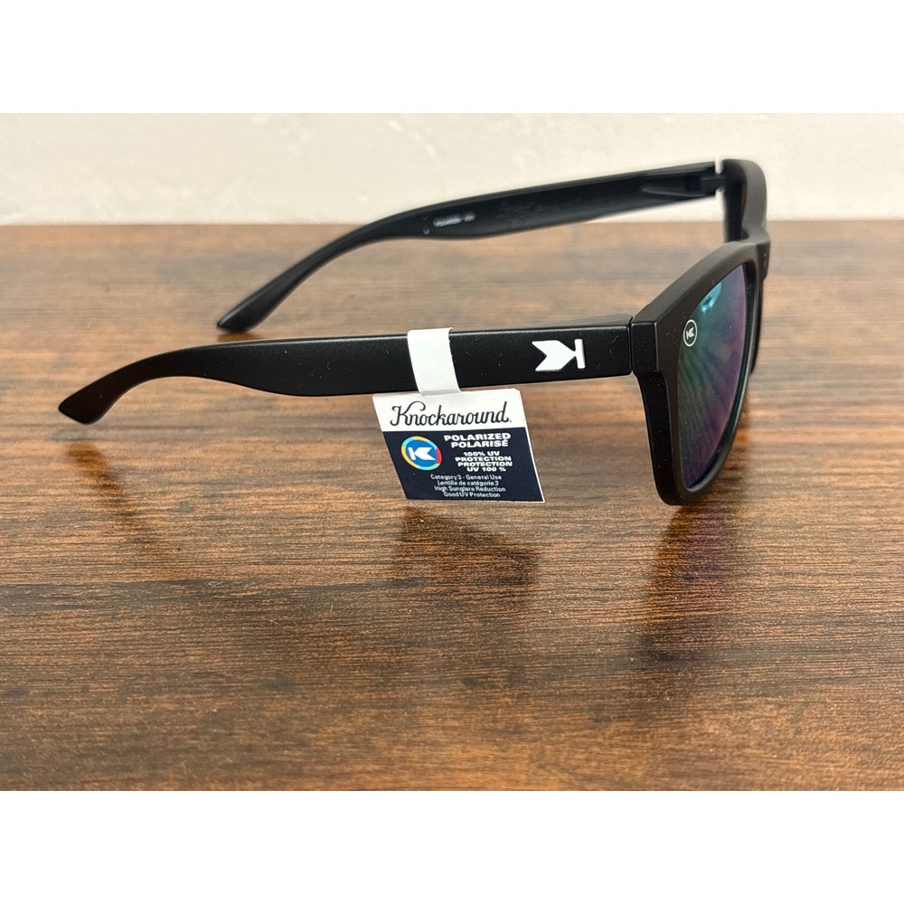 Knockaround Kids Premiums Polarized Sunglasses Black Green Moonshine NEW